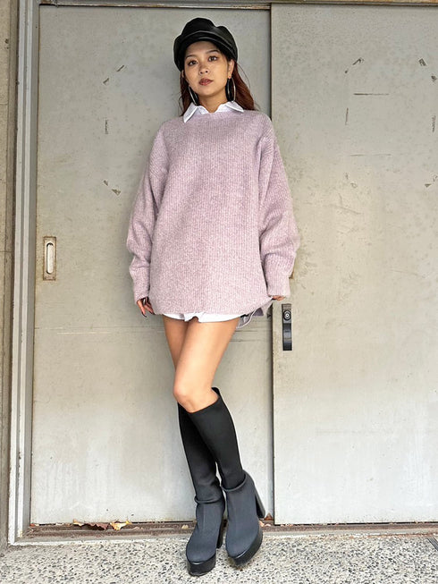 ロングシャギービッグニットトップス